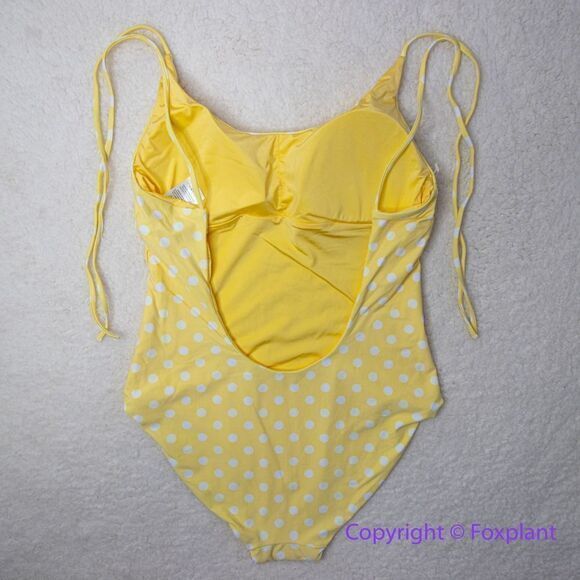 NEW Onia Polka Dot Sunshine Yellow Ginny One Piece Swimsuit, size L - Picture 9 of 16